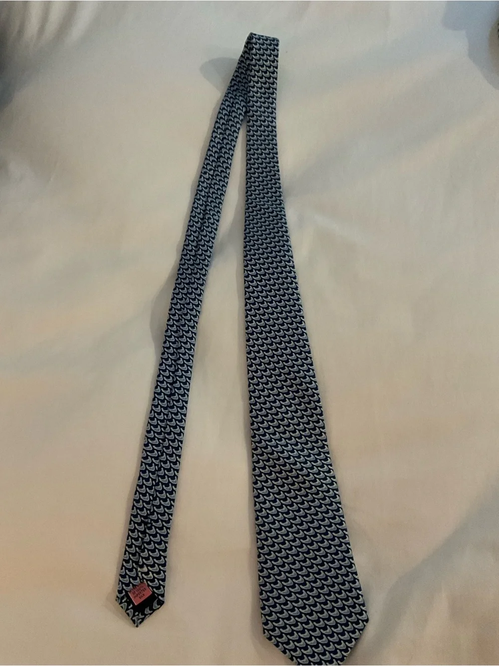 Vineyard Vines Navy Tie with Light Blue and White Whale Motif